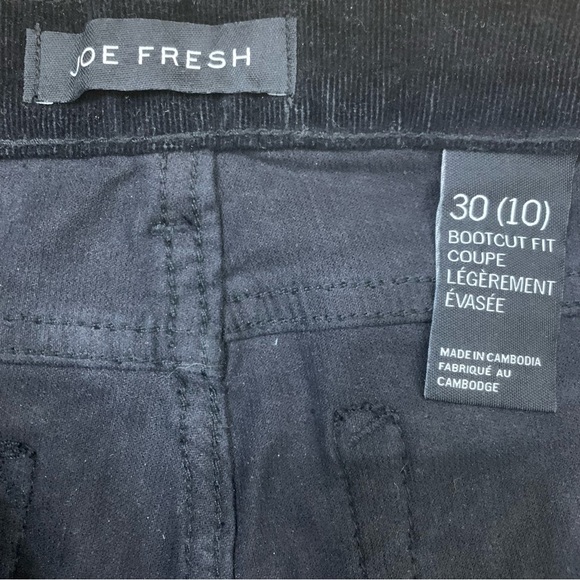JOE FRESH Crushed Velvet Bootcut Jeans With Pockets Black Size 10/30 - Picture 6 of 8